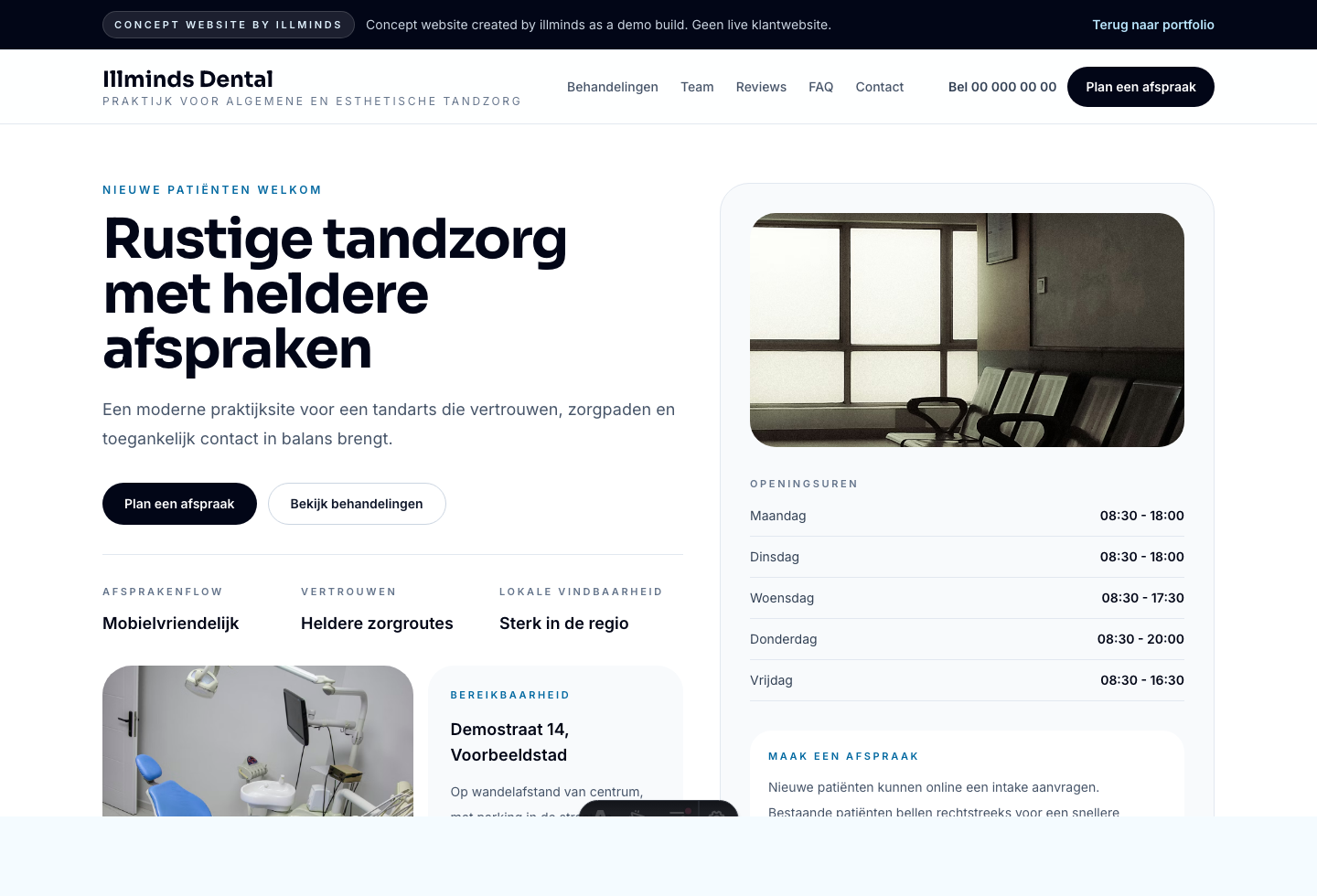 Moderne website voor een tandartspraktijk preview